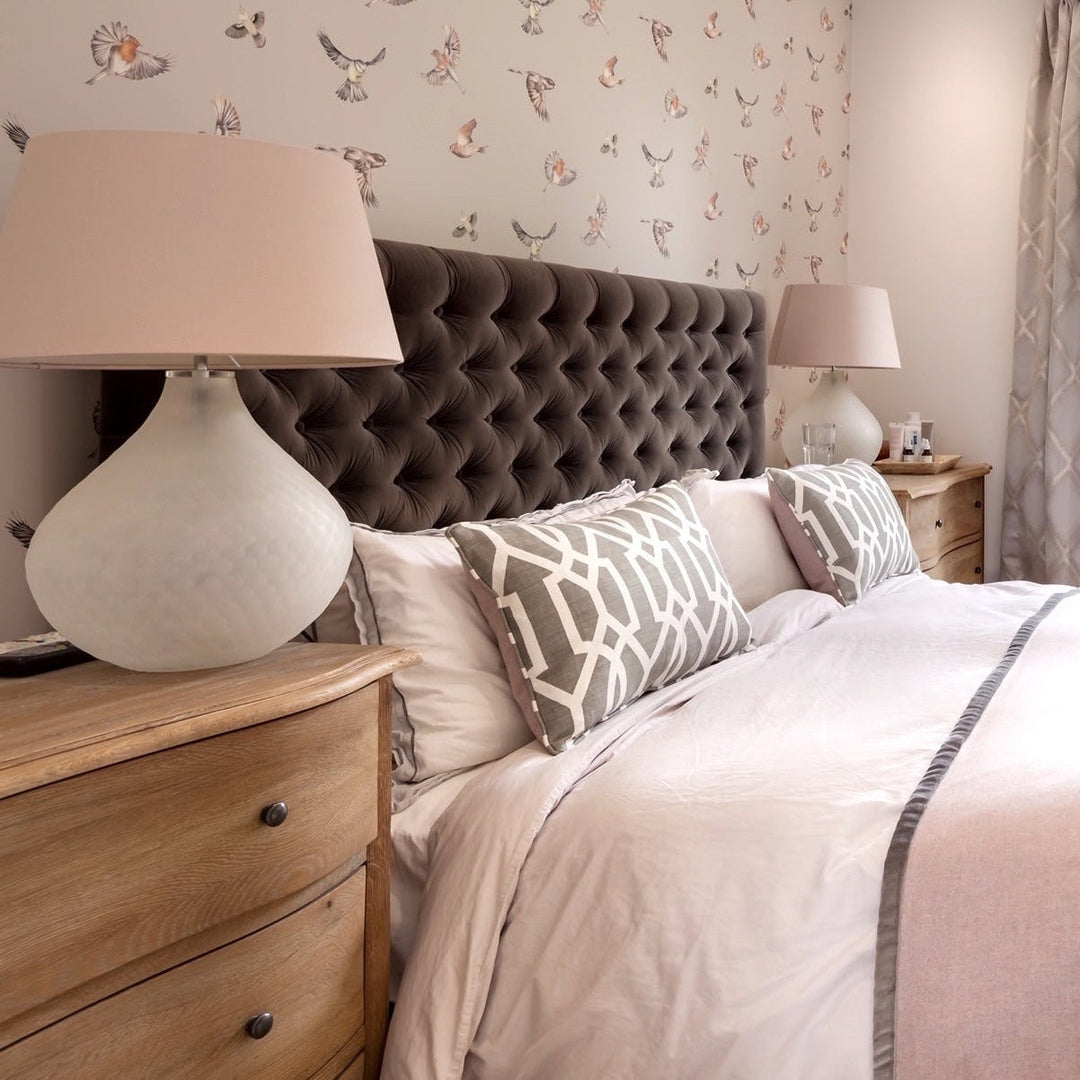 Early Bird Wallpaper in Taupe by Mackenzie Designs