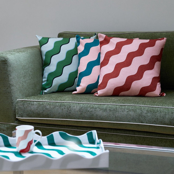 Pink & Red Scallop Cushion