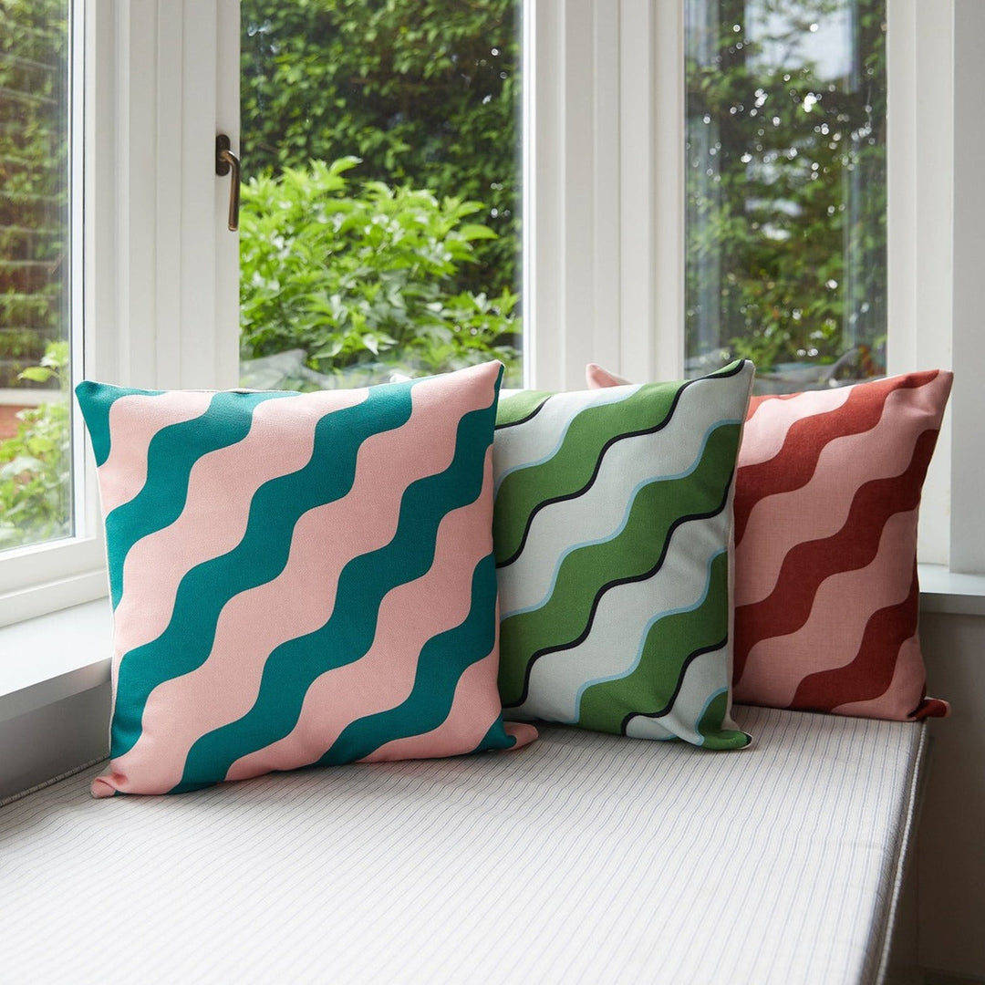 Green & Blue Scallop Cushion