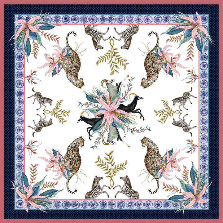 Leopard Lily Square Tablecloth - Frost