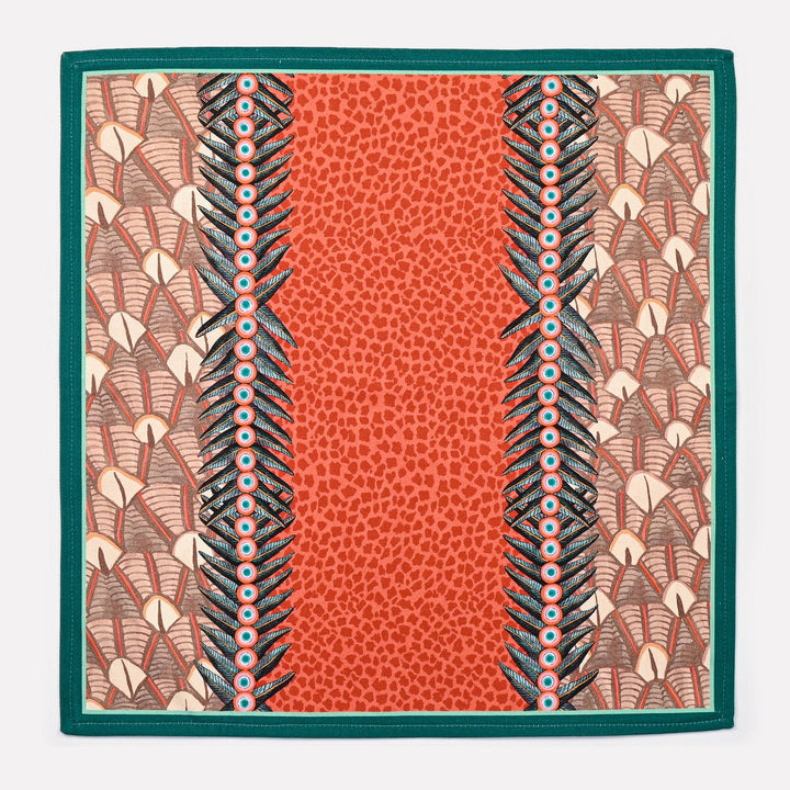 Feather Napkins in Coral - Pair
