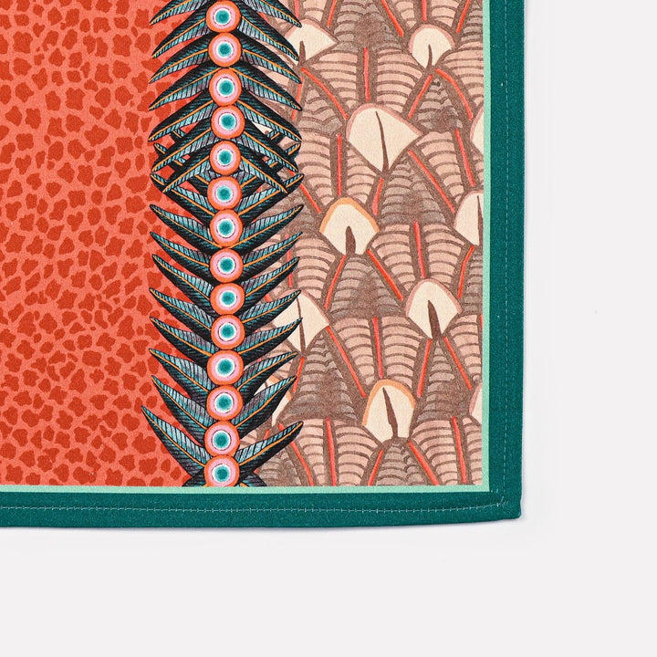 Feather Napkins in Coral - Pair