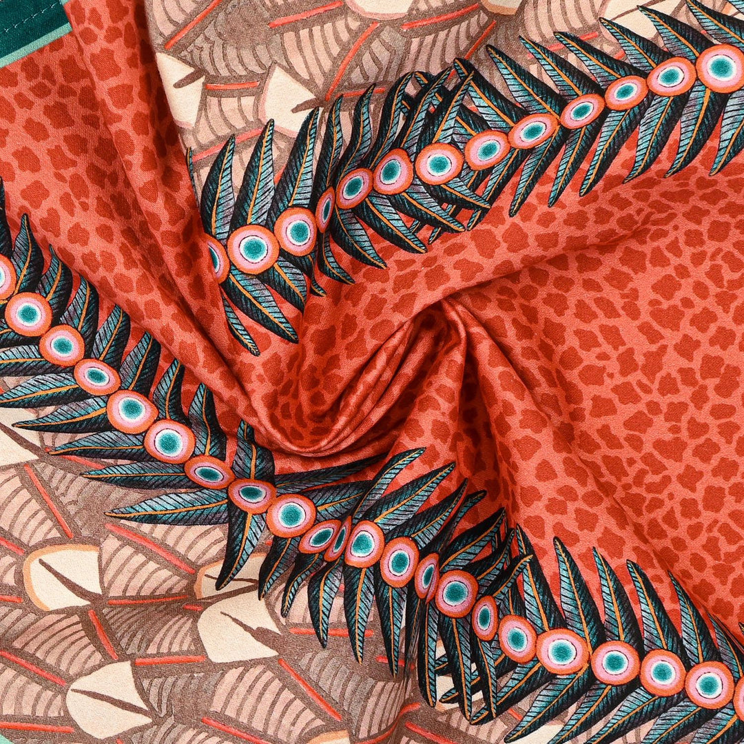 Feather Napkins in Coral - Pair