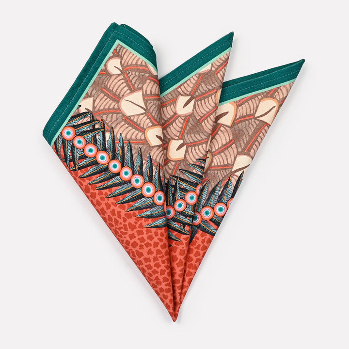 Feather Napkins in Coral - Pair