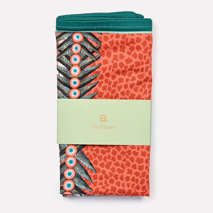 Feather Napkins in Coral - Pair