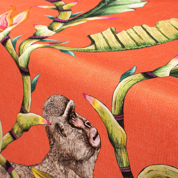 Monkey Paradise Rectangular Tablecloth - Coral