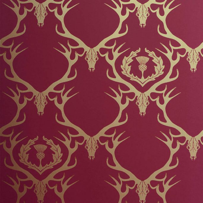 Deer Damask Wallpaper